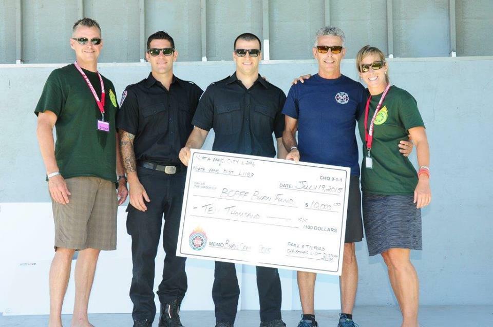 dnvfirecharity's tweet photo. #NorthVan FIrefighter Charitable societies donate $21,750 to BC #BurnFund at the start of 2015 #BurnCamp http://t.co/DcJhiSacfp