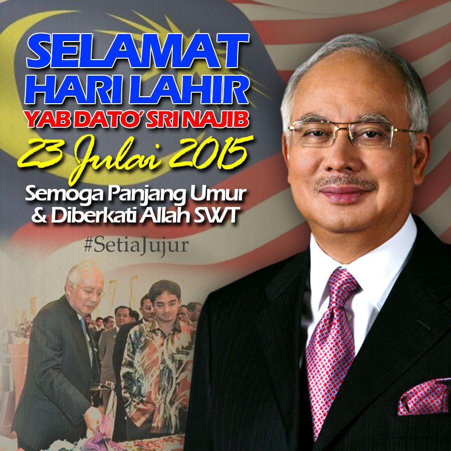 Happy birthday to our PM YAB DS Najib Razak. May GOD  bless you sir with good health. 