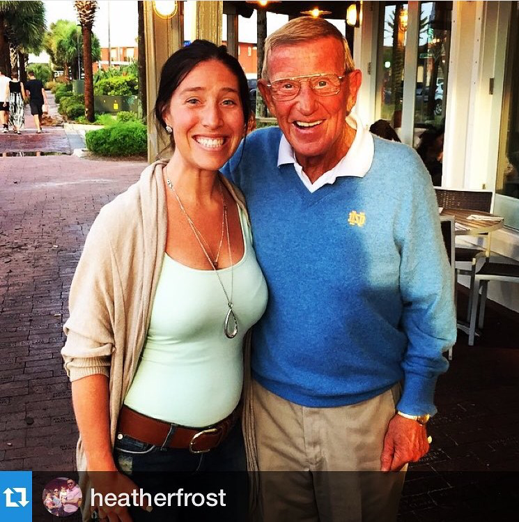 JC_FishCamp's tweet photo. Lou Holtz at North Beach! #thefishcamps #notredame #fightingirish #beachestowncenter http://t.co/vLrJtXbupI