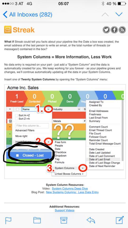 AndreasKalteis's tweet photo. I love @Streak but guys, there is no "Lost" in a sales pipeline, maybe "not now" but never "Lost". Basics ;) http://t.co/tqzSEx8RCi