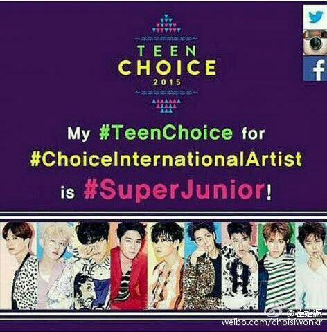 My #TeenChoice for #ChoiceInternationalArtist is #SuperJunior!