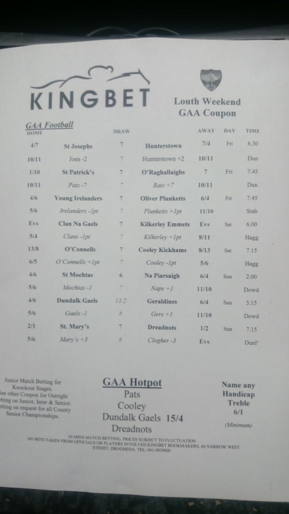 Louth Weekend Gaa Coupon <a href="/CorriganColm/">Colm Corrigan</a> <a href="/jsage79/">John Savage</a> <a href="/HSlouth/">Hoganstand Louth</a> <a href="/louthgaa/">Louth GAA</a> <a href="/louthgaa_fan/">Louth GAA Fan</a> <a href="/LouthProud/">LouthandProud.com</a>
