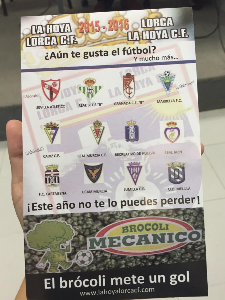 LorcaFCSAD's tweet photo. Ya ha empezado la campaña de abonos. Pasa por la oficina del club y hazte con tu carné para ver al #brocolimecanico http://t.co/2cN74UY94N