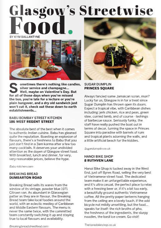 Scotcampus's tweet photo. @Breaking_Bread Hey guys, you're in our Best Glasgow Street Food feature in our latest mag! http://t.co/mabwQyXWaz http://t.co/7HDnXjnOqE