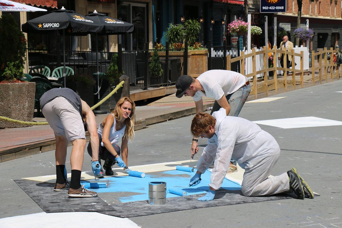 DowntownHalifax's tweet photo. The fist of the blue diamonds is down ... #MingleOnArgyle http://t.co/nOLdrcnXzI