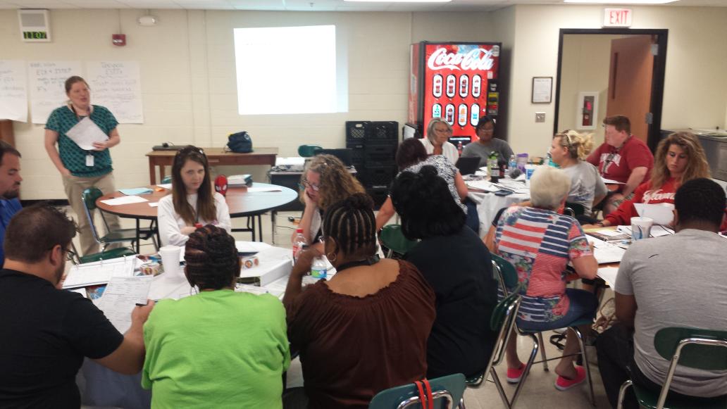 Lauraewmorris's tweet image. Teachers and Paras preparing for the first day of school. #gccspride #cppride