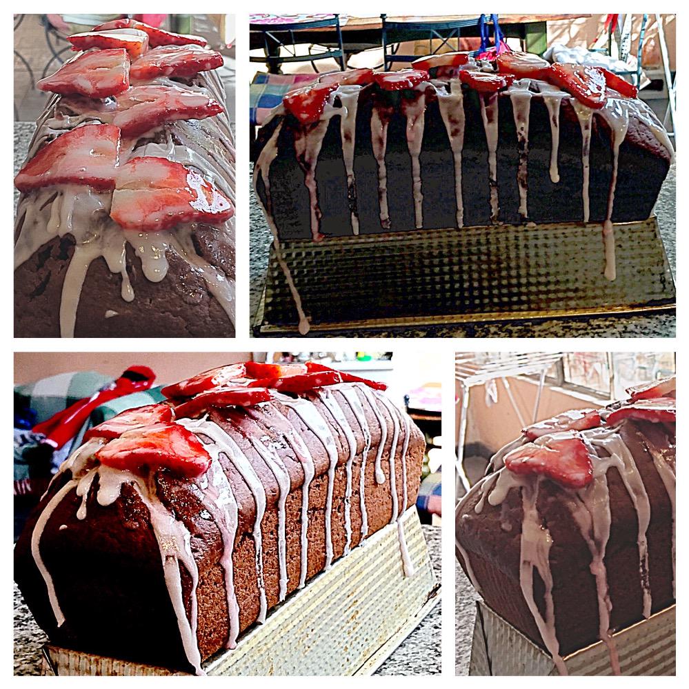 BudinesIker's tweet photo. Imponente Budin: Frutilla 🍓, Naranja 🍊, Chocolate 🍫 y Glaseado #BudinesIker #LlevaloYA http://t.co/EujQMonwf1