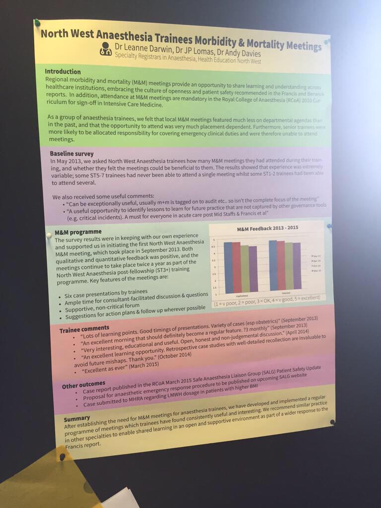 Regional morbidity &amp; mortality meeting led by trainees up North <a href="/jplomas/">JP Lomas</a>