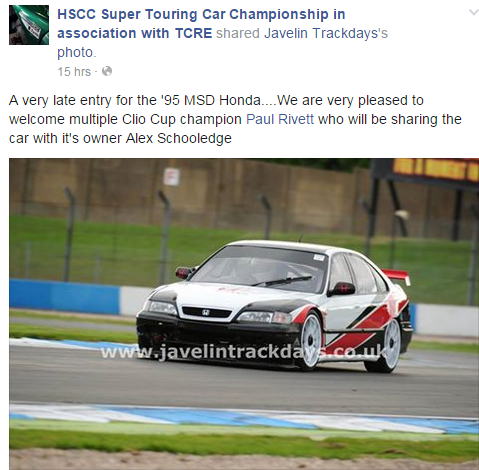 SaloonCarCup's tweet photo. Late entry announcement! @paulrivett @Silverclassic #SuperTCC http://t.co/2nbnO33x8E