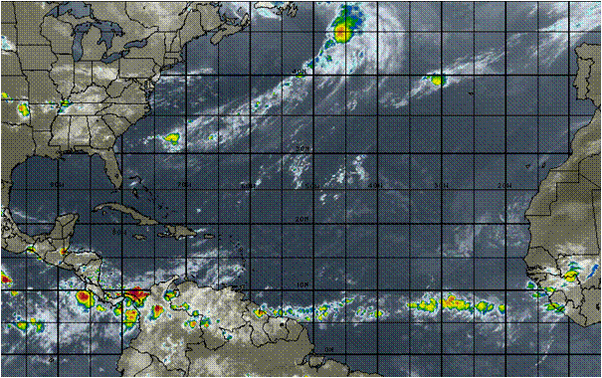RESCATEARAGUA's tweet photo. En la imagen del satelite se observa el paso de onda tropical origina precipitaciones en gran parte del territorio http://t.co/sh7l3LYEBT