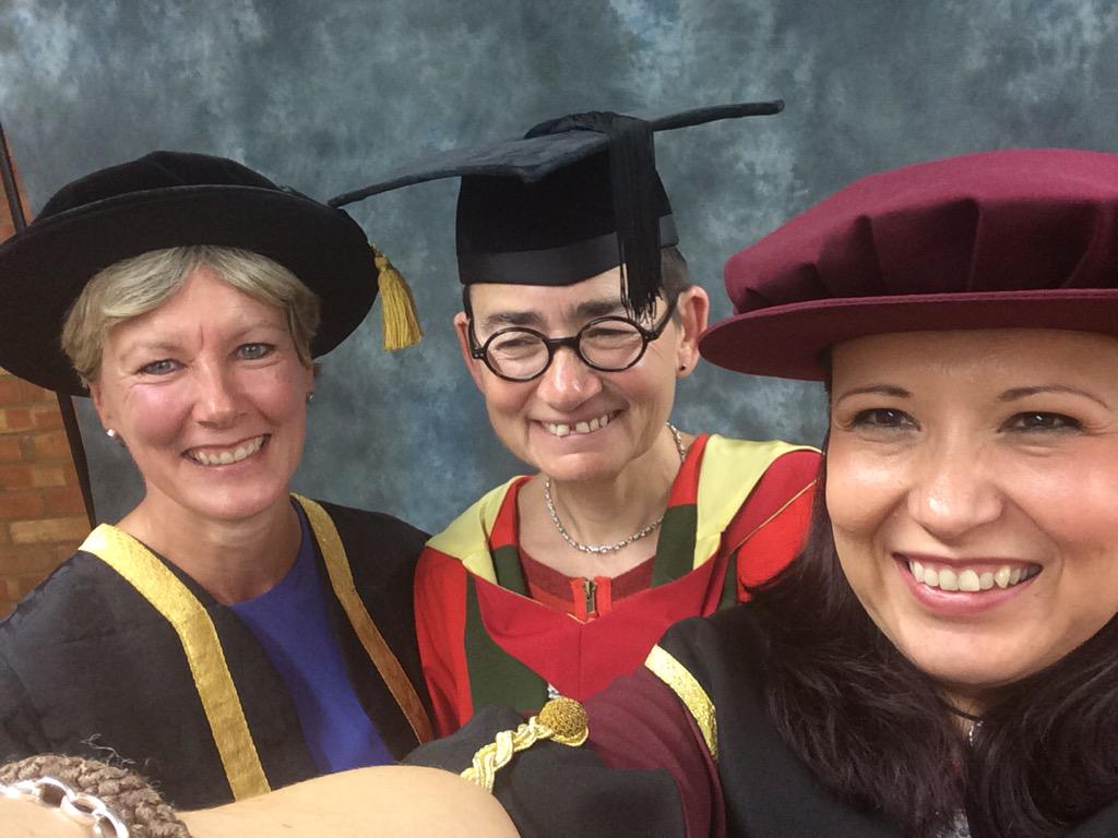 Prof Gill Valentine, Dr Rosie Valerio #honorarygraduate and I @sheffielduni @TUoSLGBT #lgbtatwork