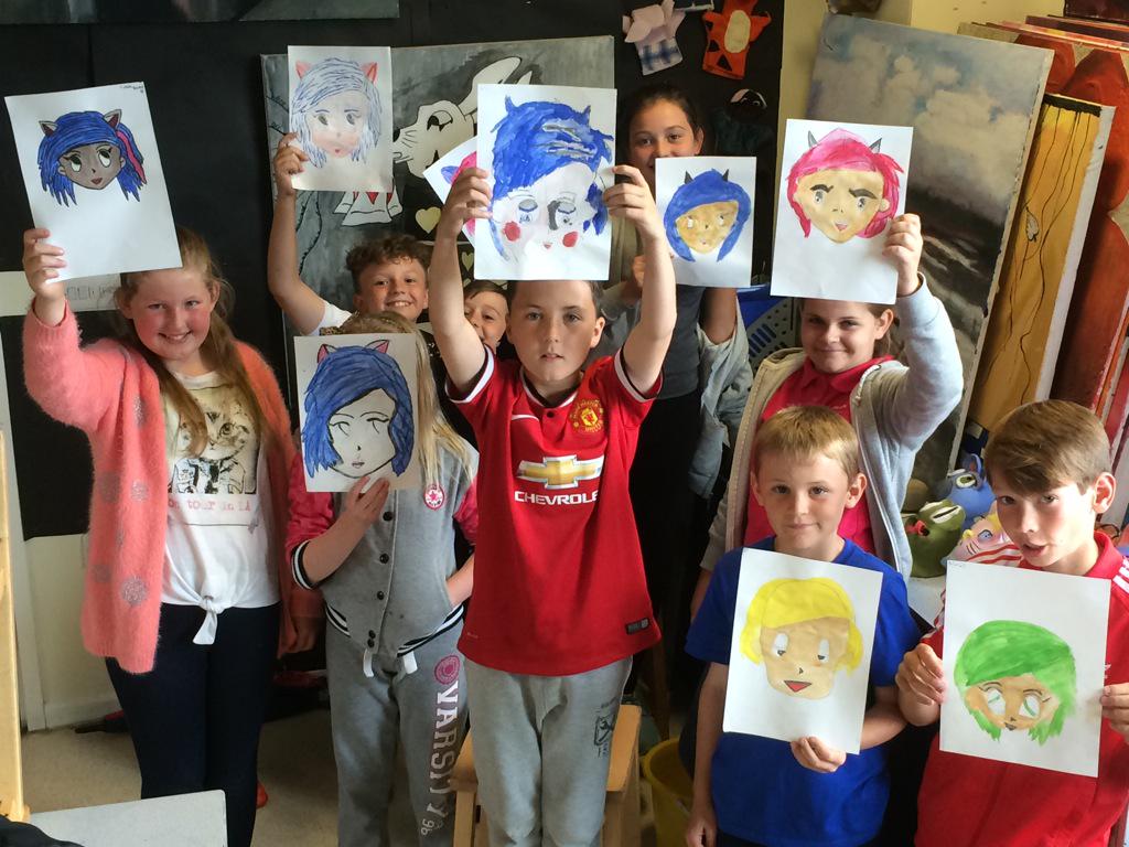 FLHSArt's tweet image. Day 4 - Art Summer Workshop 'Manga Character Drawing' @FredLongworth