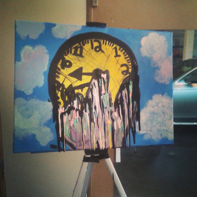 So I painted a melting clock in the clouds this is what it did. http://t.co/cr4D3TIMQx<a href="/tag/ftwr"class="tags"><span>#ftwr</span></a>