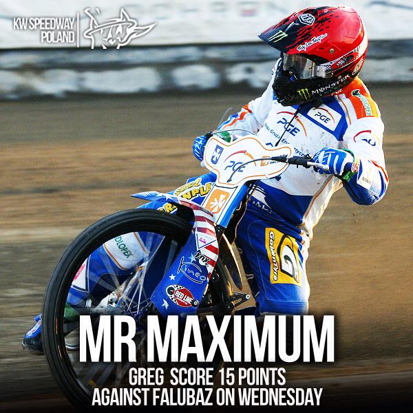 KWRacewear's tweet photo. Perfect score by @GregHancock45 yesterday in PL Extraliga! #kwspeedway #keepfullthrottle #onlyrightchoiceofchampions http://t.co/cV3C27Lh27