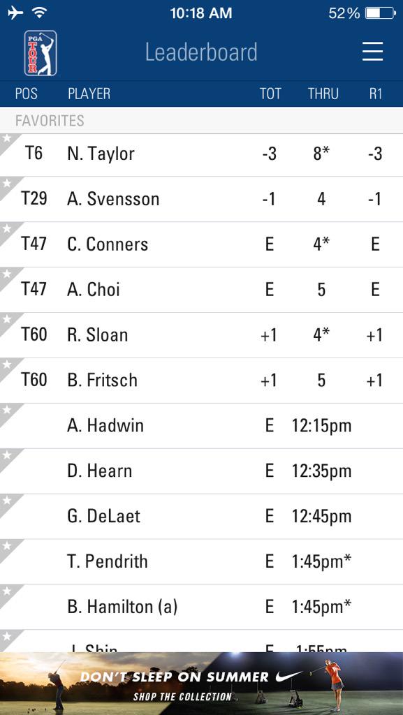 MacHughesGolf's tweet photo. Good luck to all the Canucks @RBCCanadianOpen #timeforaW http://t.co/h3UepkJSfd
