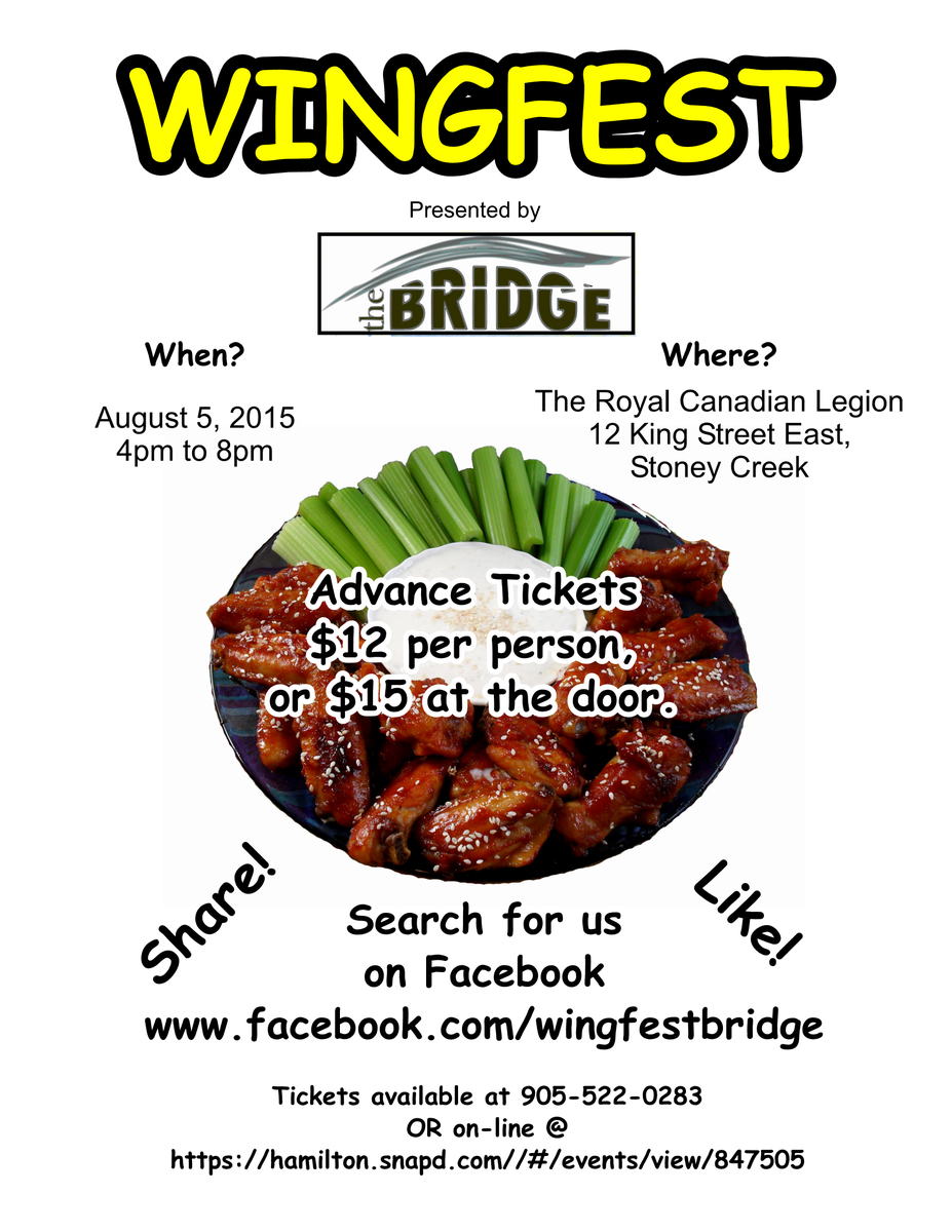 Wingfest_Bridge's tweet photo. WINGFEST 2015 is in 2 weeks. Aug 5 at the Stoney Creek Legion. "Be There Or Be Square" @KITESTRING @JaneatTheSpec http://t.co/ihadGOcpD4