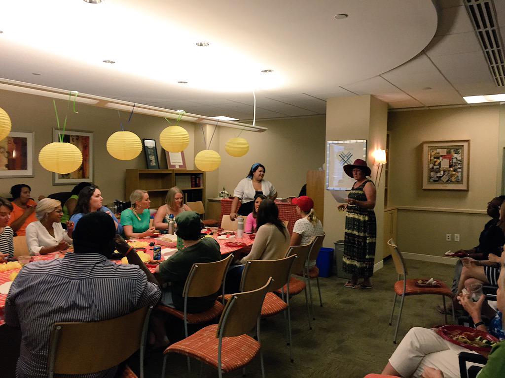 AACPharmacy's tweet photo. EVP & CEO Lucinda L. Maine kicks off a #PharmEd15 staff celebration with thanks from @patachase & @CynthiaJBoyle. http://t.co/FzHG2SlQw9