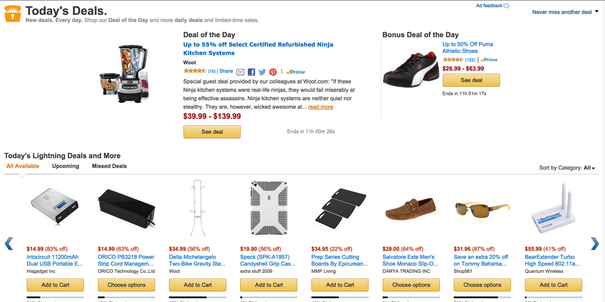 AmazonTC's tweet image. Today’s deals!

amzn.to/1MqyaXt