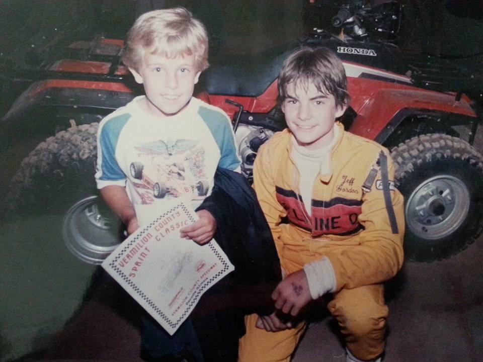 jimmykite's tweet photo. In honor of @JeffGordonWeb last #Brickyard400 &amp; #JeffGordonDay! 1st time we met, All Star Sprints, Danville, Ill. http://t.co/2DIjlfe5E5