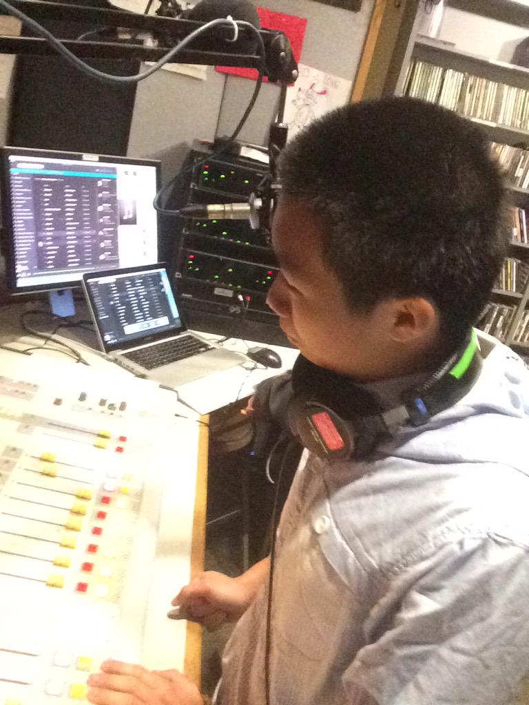 ampradio2015's tweet photo. Sam at the controls!  #amp2015 #wtbu http://t.co/BaHHA3N8Tk