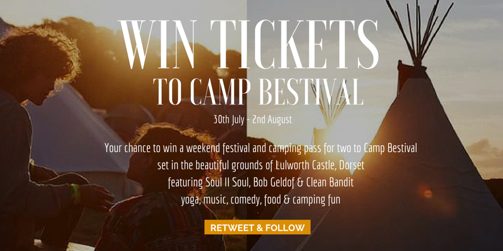 yogamatters's tweet photo. Fancy going to @campbestival? Follow &amp; RT to be in with the chance of winning 2 tickets. Closes Sunday 7pm #YMsummer http://t.co/EdxBXAYHnw