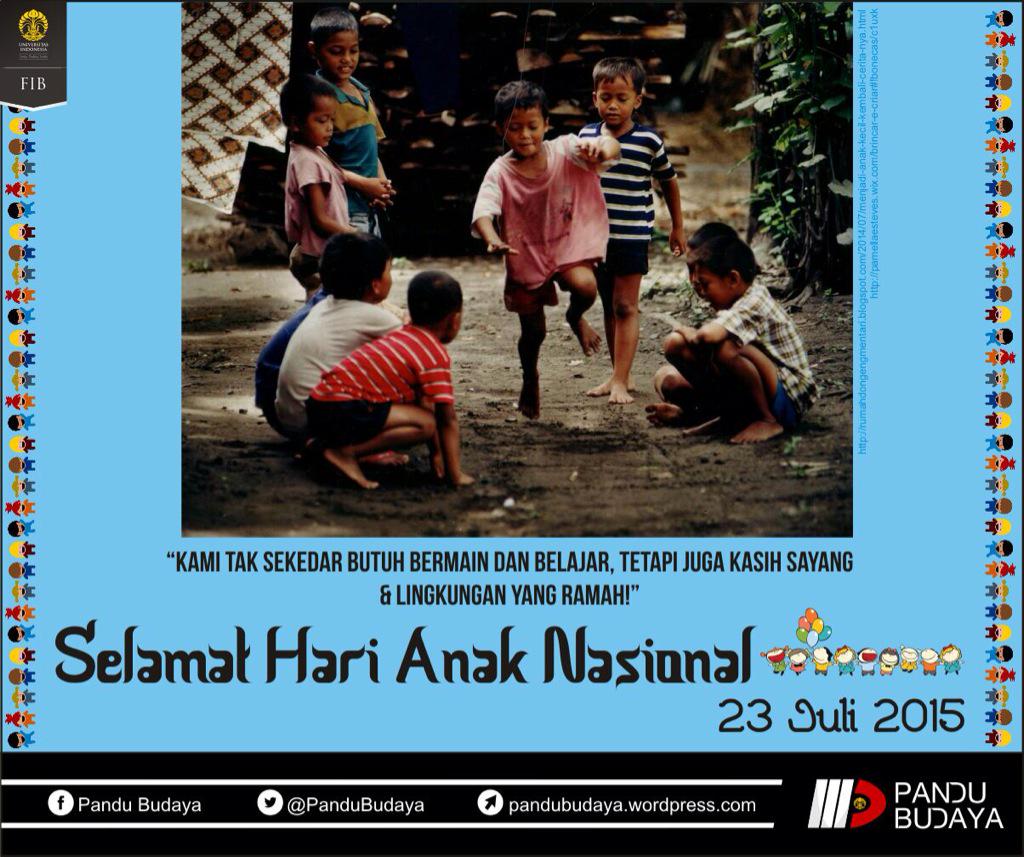 pandubudaya's tweet photo. Keluarga Besar Pandu Budaya mengucapkan Selamat Hari Anak Nasional👧👦 @BKKUI2015 @hwarangfibui #HariAnakNasional http://t.co/AnS5kXLFse