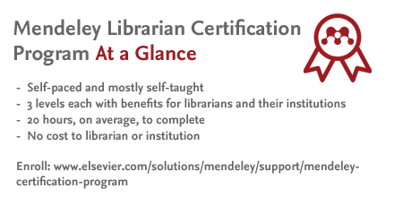 library_connect's tweet photo. Webinar Aug 19 | Learn all about #Mendeley through the Librarians Certification Program http://t.co/joFCjadEmc http://t.co/AEOsqIKP4F