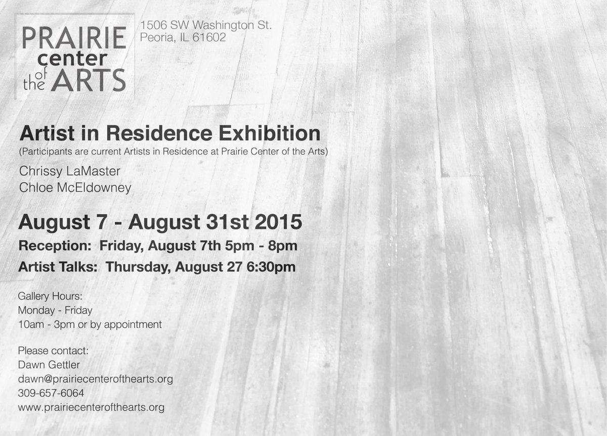 PraireCenterArt's tweet photo. Upcoming show at PCA Chloe McEldowney and @chrissyiam http://t.co/fj5A5pVbd1