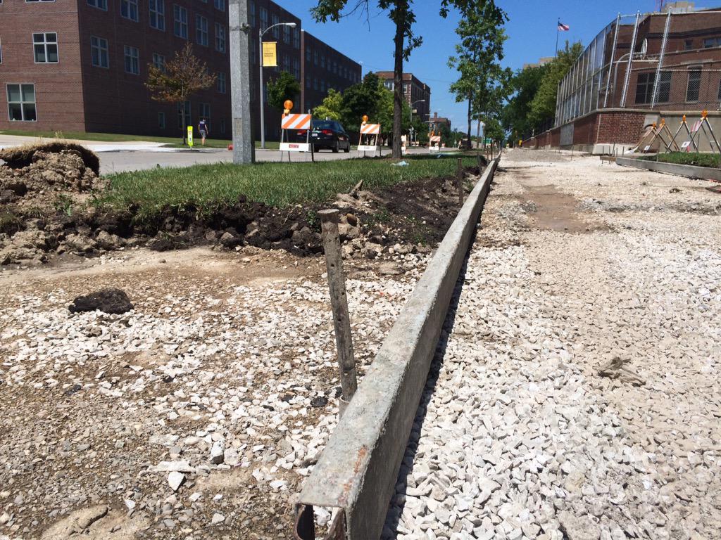New sidewalk and road on Maryland!