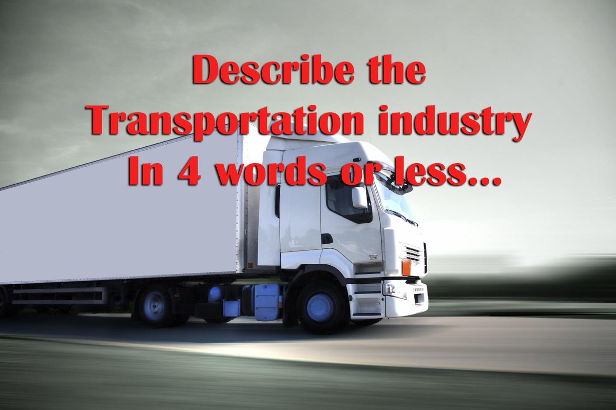 MattManero's tweet image. Describe the transportation Industry in 4 Words Or Less... #Transportation #Trucking ht.ly/PZSSg