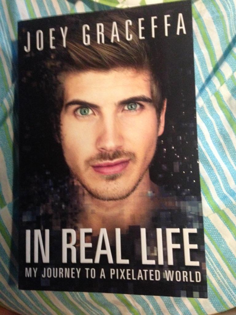 Maddy_Minecraft's tweet photo. @JoeyGraceffa Look what I got! Just got it last night and already on page 93! I am in love with the book! http://t.co/jOd14afWm0
