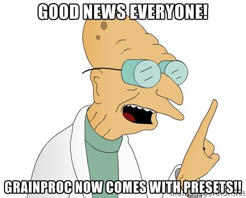 GrainProc's tweet image. GrainProc now has presets! Update now to get access!
