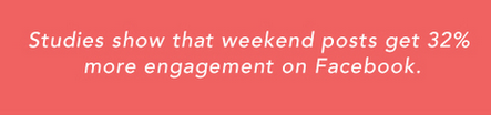 socialmedia2day's tweet image. Post on #Facebook on the weekend for more engagement. bit.ly/1gMtnT3
