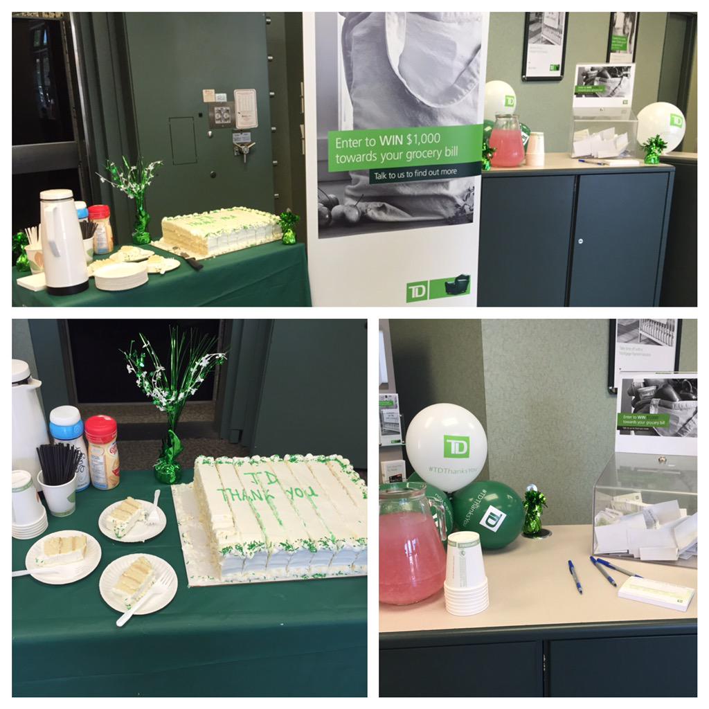 DSaccomanno_TD's tweet photo. #TDThanksYou!Come to TD Crestwood(9604 142 Ave)for cake,coffee,lemonade and a $1000 draw @Lcolangelo_TD http://t.co/FJy12gC4us