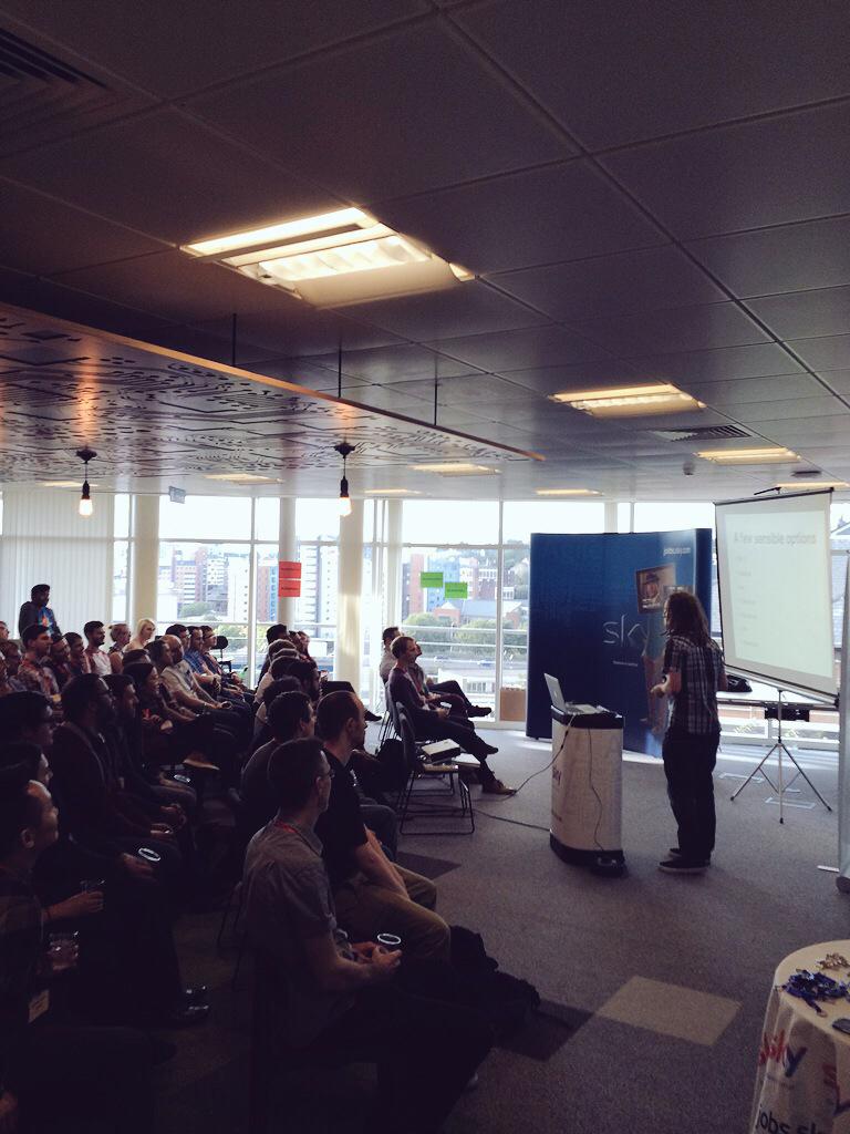 LiamHutchinson_'s tweet image. Sky's very own @mackstar chatting #JavaScript at #Leedstechhub