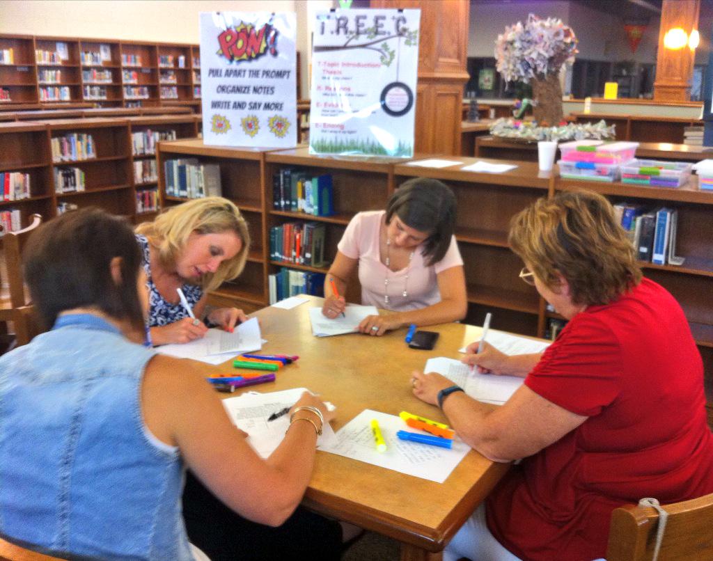 TeachInMiddlePD's tweet photo. Hamblen Co. teachers working through the #SRSD writing process. #PowTree #PowTide @HamblenCoDOI @thinkSRSD http://t.co/pfEykV4FAL