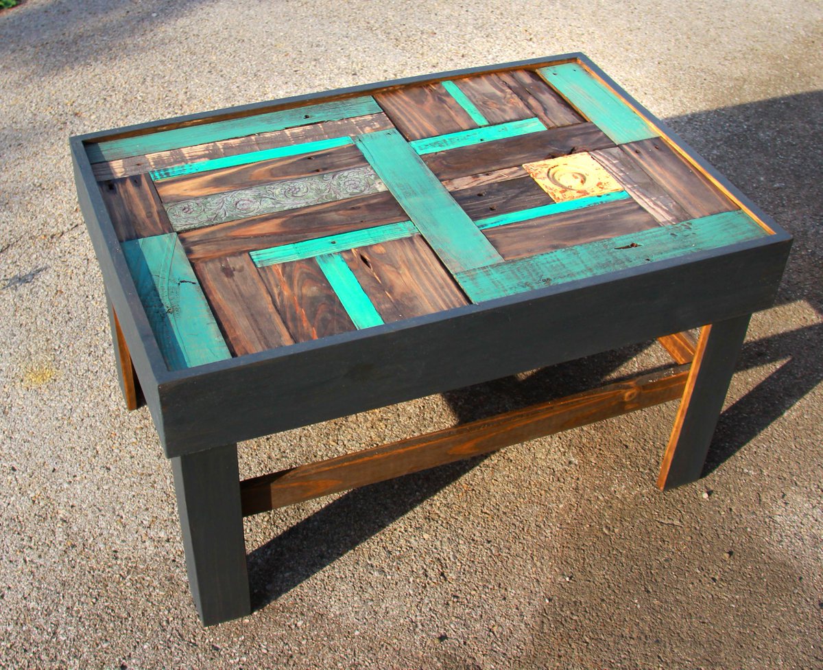 Broken Circus On Twitter Turquoise Scrap Wood Coffee Table What Do You Think Turquoise Erin Susan Abramson Http T Co G8rwwqzlpl Http T Co Ty3msilynr