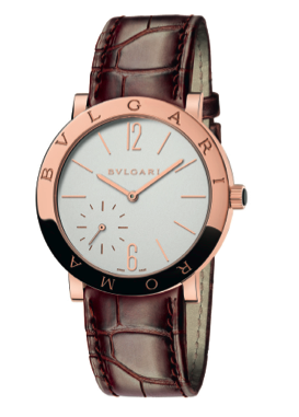 ChronosMagazine's tweet image. Bulgari releases 40th ann. ultra thin, 18k pink gold classic Bulgari Roma timepiece. hubs.ly/H0103r10