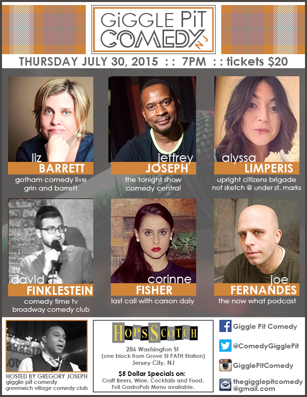 <a href="/ChilltownChron/">Chilltown Chronicle</a> 7/30 #GigglePitComedy returns to @HopsScotchJC Get tixs tinyurl.com/gpcjulyshow #JerseyCity #Comedy RT
