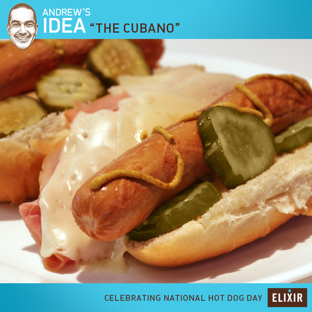 elixirmktg's tweet photo. The hearty dog! #NationalHotDogDay #agencylife #bestagency #workhardeatlots #foodie http://t.co/SDEnWUNevX