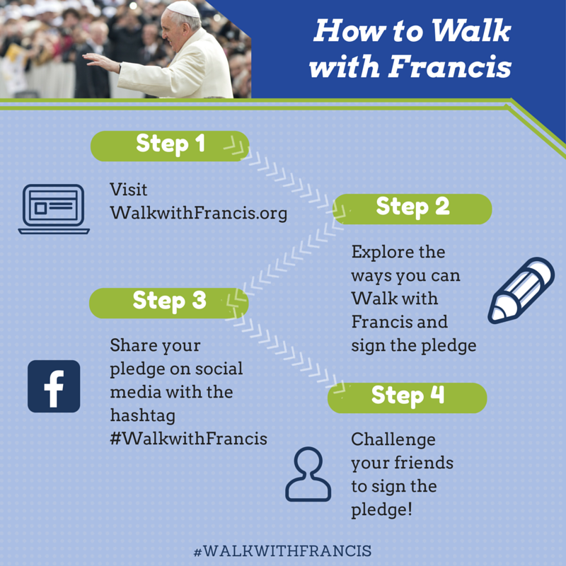 WashArchdiocese's tweet photo. How can you #WalkwithFrancis? @CCADW gives you the break down on how to take the pledge and prepare for #PopeInDC! http://t.co/FJdwJ6l27O