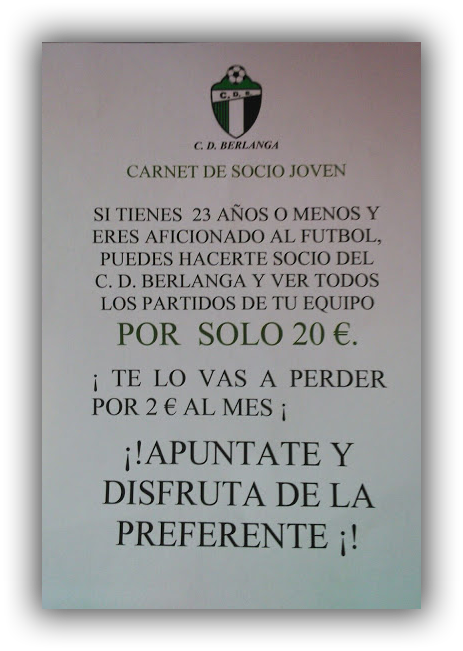¡Hazte ya tu carnet de socio joven del CD Berlanga!