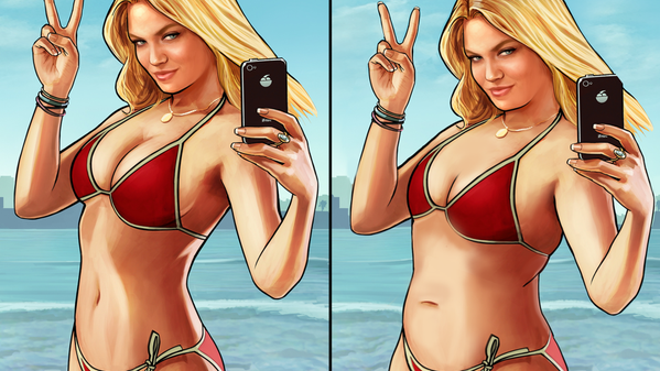 Polygon's tweet photo. How women gaming stars would look if they weren't sexualized fantasies - http://t.co/xulbvH9NKe http://t.co/M6h313rZ56