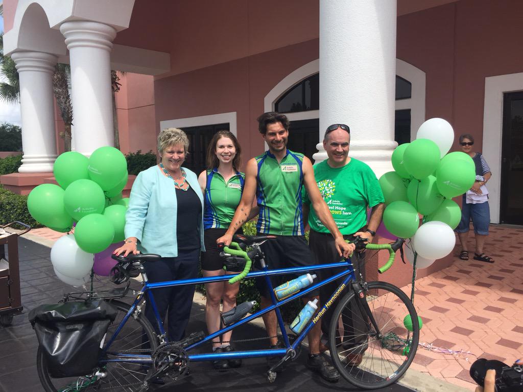 JointBikeRide's tweet photo. Welcome Party! Thanks for all the support! Couldn't do it w/o the @ArthritisFdn &amp; our JA Family! #Yes4Hope #NYC2FL http://t.co/lMqWvS6IJv