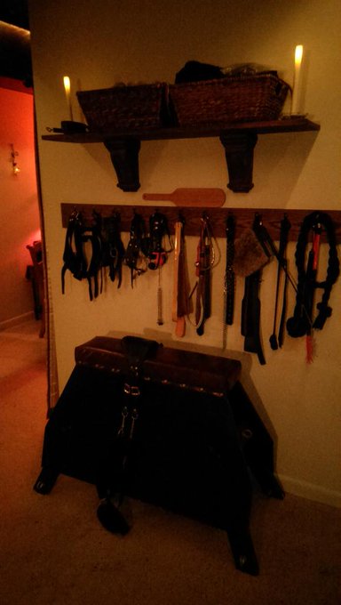 All set up and ready to go *evil grin* http://t.co/Nt6Z4BD5nF<a href="/tag/femdom"class="tags"><span>#femdom</span></a><a href="/tag/footdomination"class="tags"><span>#footdomination</span></a><a href="/tag/dungeon"class="tags"><span>#dungeon</span></a>