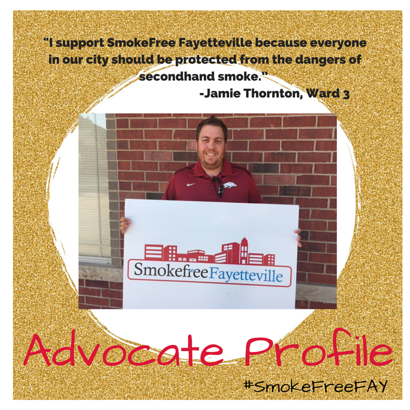 SmokeFreeFAY's tweet photo. Meet SmokeFree Fayetteville supporter: Jamie T. @JamieThornton22 Please RT   #SmokeFreeFAY #ARHeart @YouretheCureAR http://t.co/zrGerxW9qe