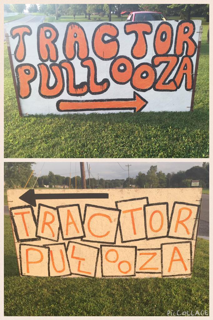 TractorPullooza's tweet photo. The Mt. Vernon signs are out and ready to go! Y'all ready?!?!? Retweet for @TractorPullooza #TP2K15 http://t.co/ADov7YTQHZ