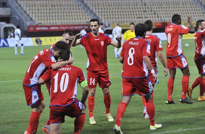 Rabotnichki after a goal; photo: sportmedia.mk