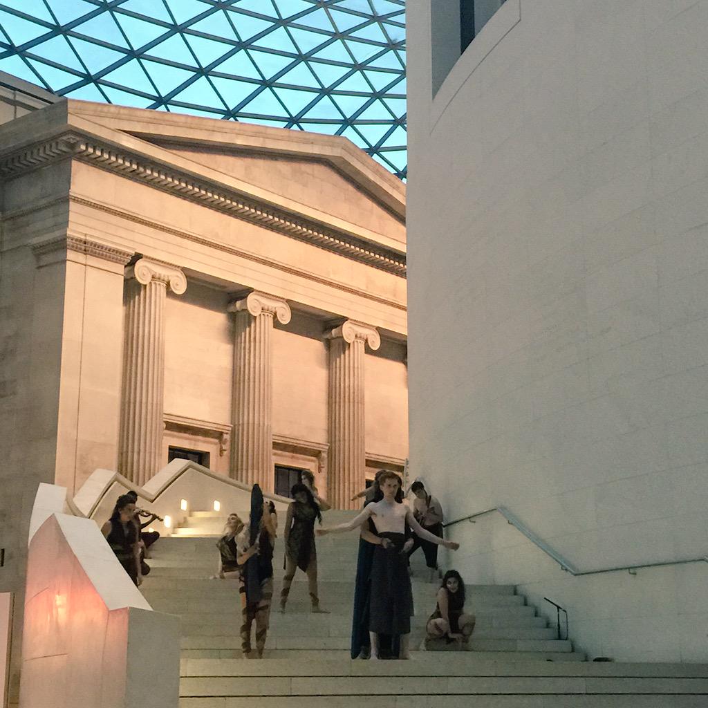 DrVictoriaJames's tweet photo. Just superb @Bacchae2015 @britishmuseum - captivating ensemble, fabulous use of music &amp; dance, &amp; a riveting Pentheus! http://t.co/I7BfbPISZz
