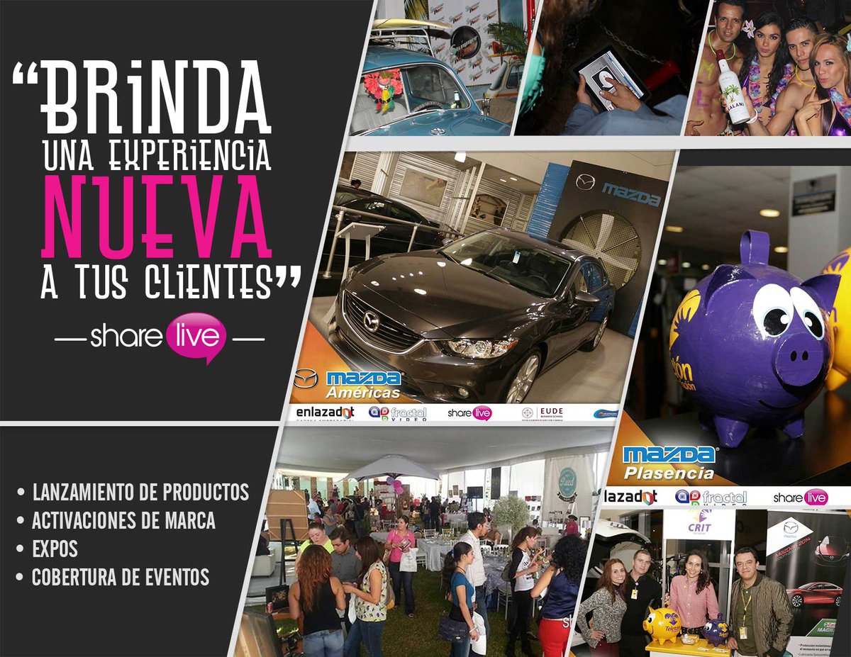 ShareLiveMX's tweet photo. Brinda una experiencia diferente a tus clientes con Sharelive #Vivelohoyconsharelive http://t.co/bXTHqdDPjY